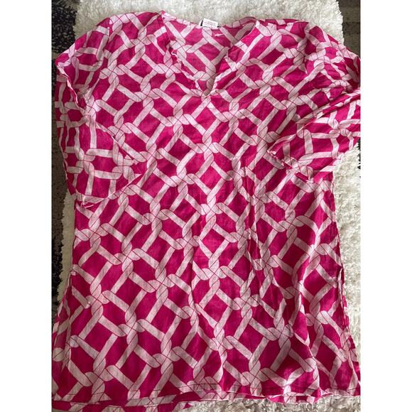 Lexi York girls sz. M/L pink and white lightweight cover up. Cute, nwot. Pretty! - Picture 1 of 7